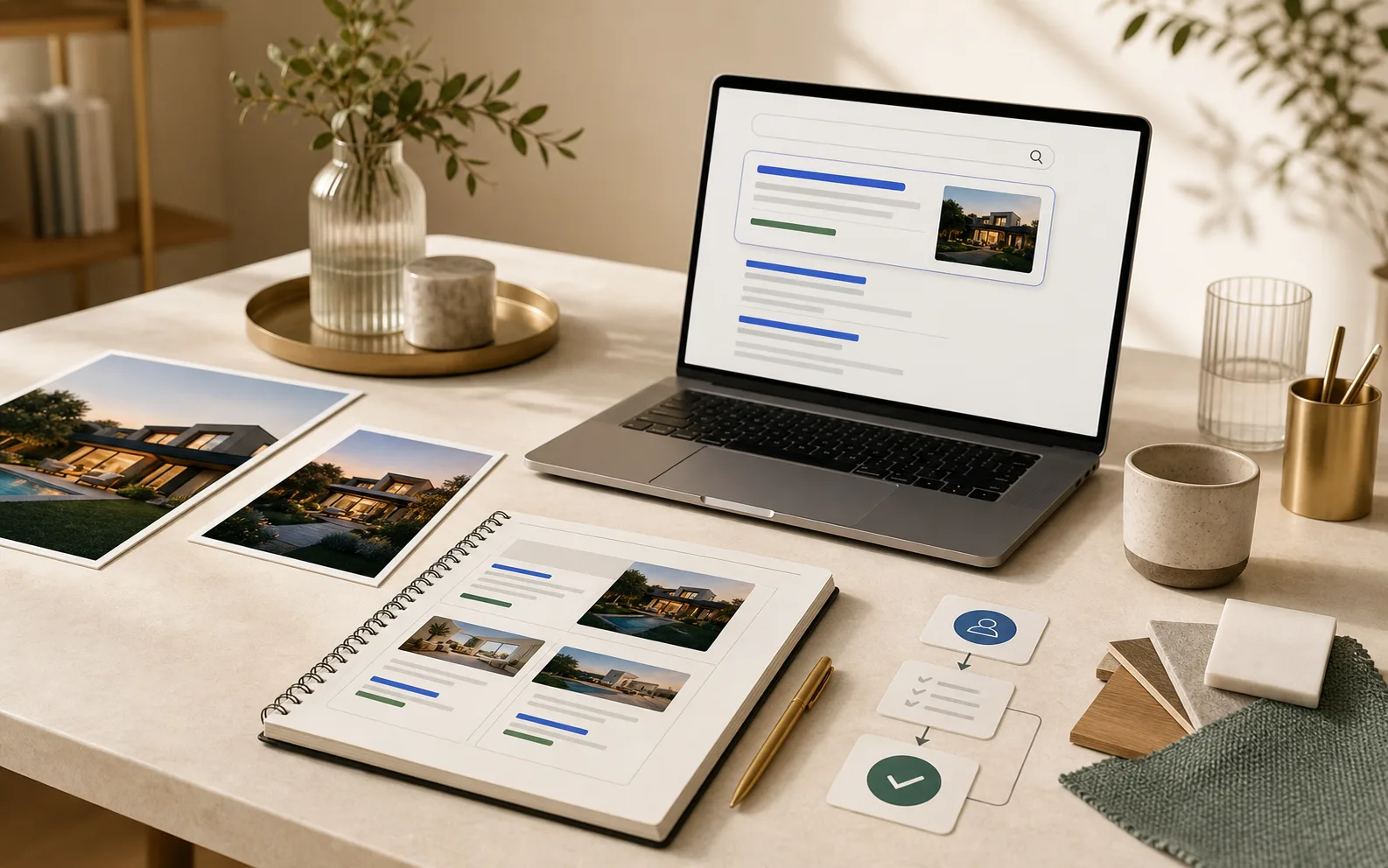 A Google Ads campaign prepared with ads, images and conversion measurement