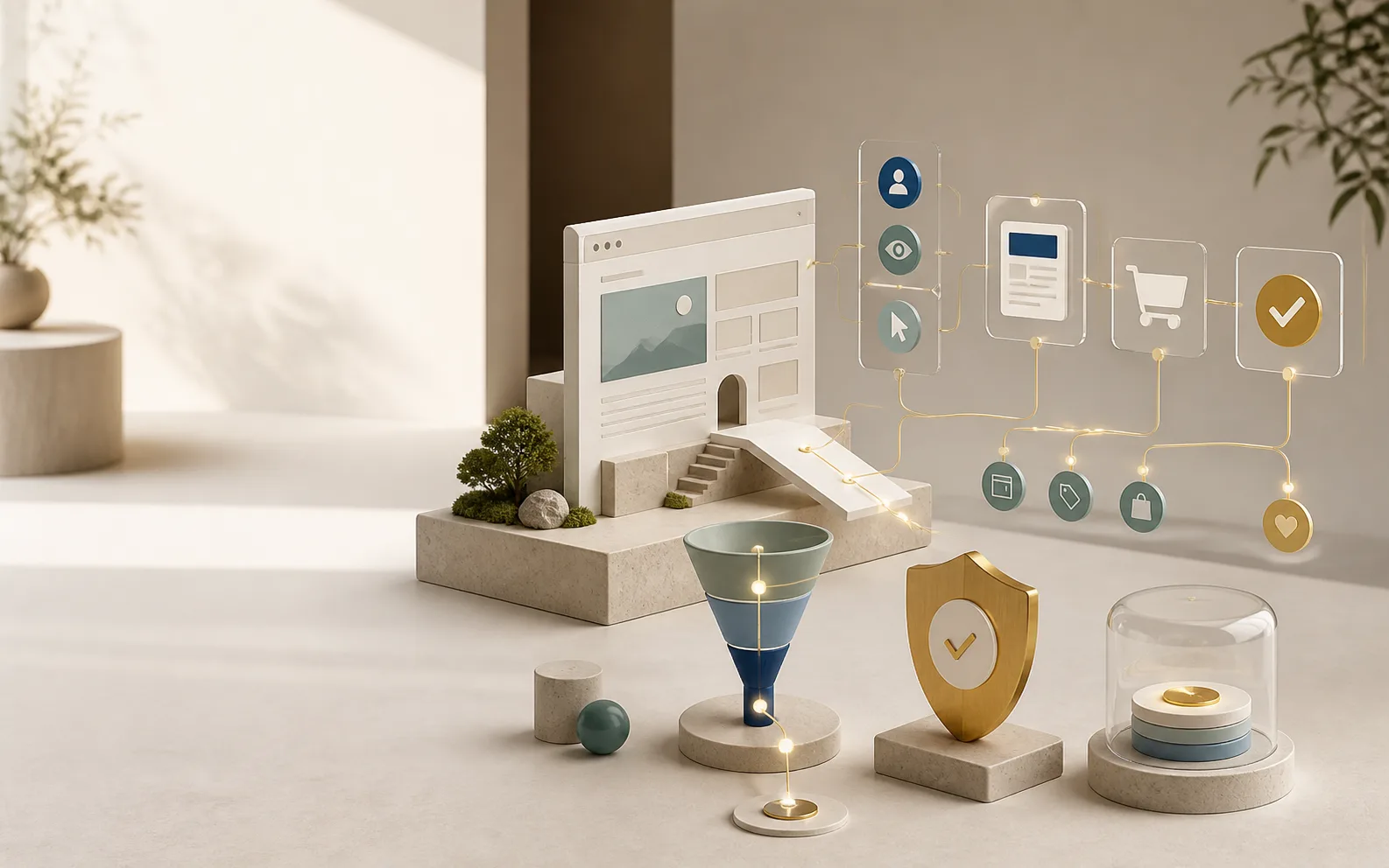 A verifiable website measurement system with events, funnel and data safeguards