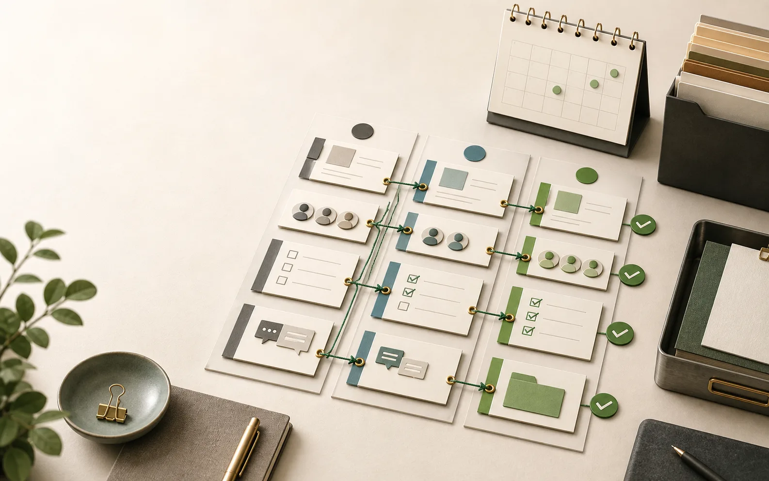 A YouGile workflow with task cards, due dates and collaborators