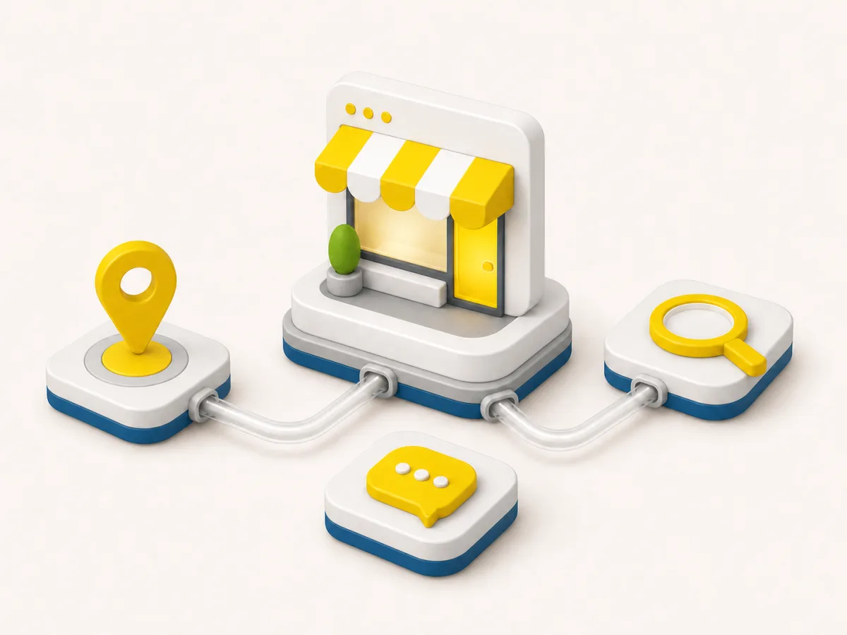 A website, search, maps, and business profiles connected to customer enquiries