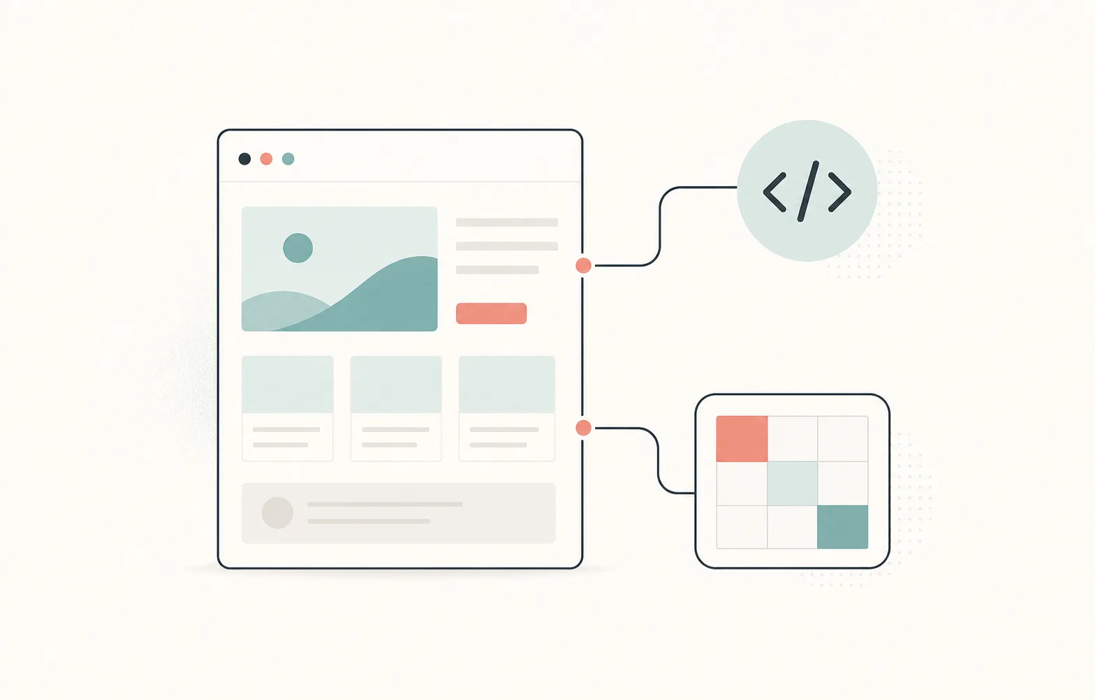 Web development planning and product workflow illustration
